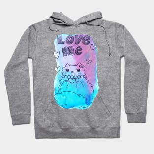 Love Me Fluffy Watercolor Cat Hoodie